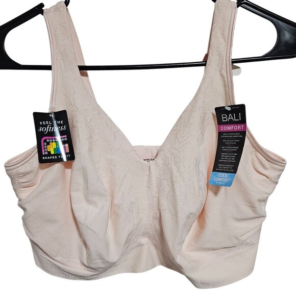 Bali Comfort Flex Fit Seamless Bra Size 3XL Cool Comfort Fabric Light Pink New - Picture 1 of 7